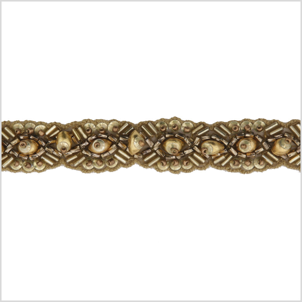 0.75" Gold Beaded Trim 0.75" Gold Beaded Trim