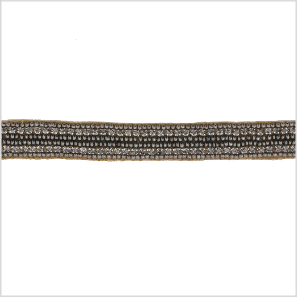 0.5 Gunmetal/Copper Beaded Rhinestone Trim 0.5 Gunmetal/Copper Beaded Rhinestone Trim