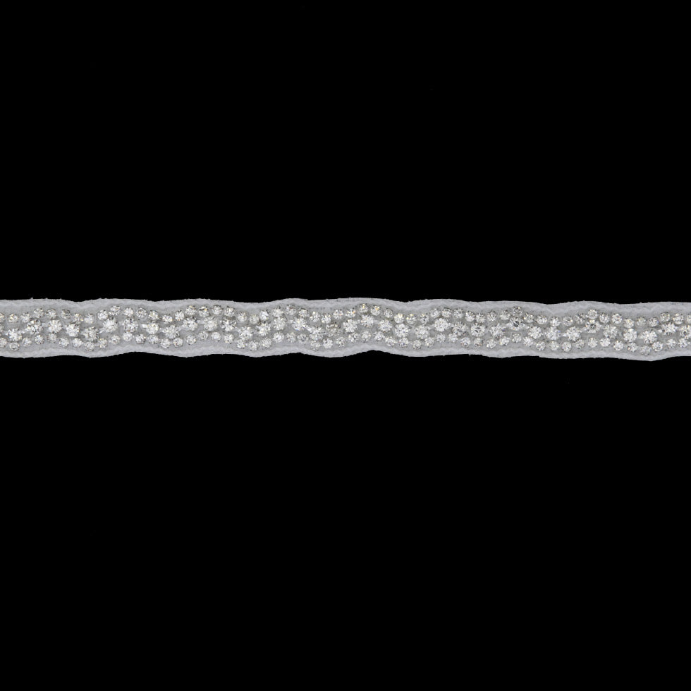 0.25" Silver/White Beaded Rhinestone Trim 0.25" Silver/White Beaded Rhinestone Trim