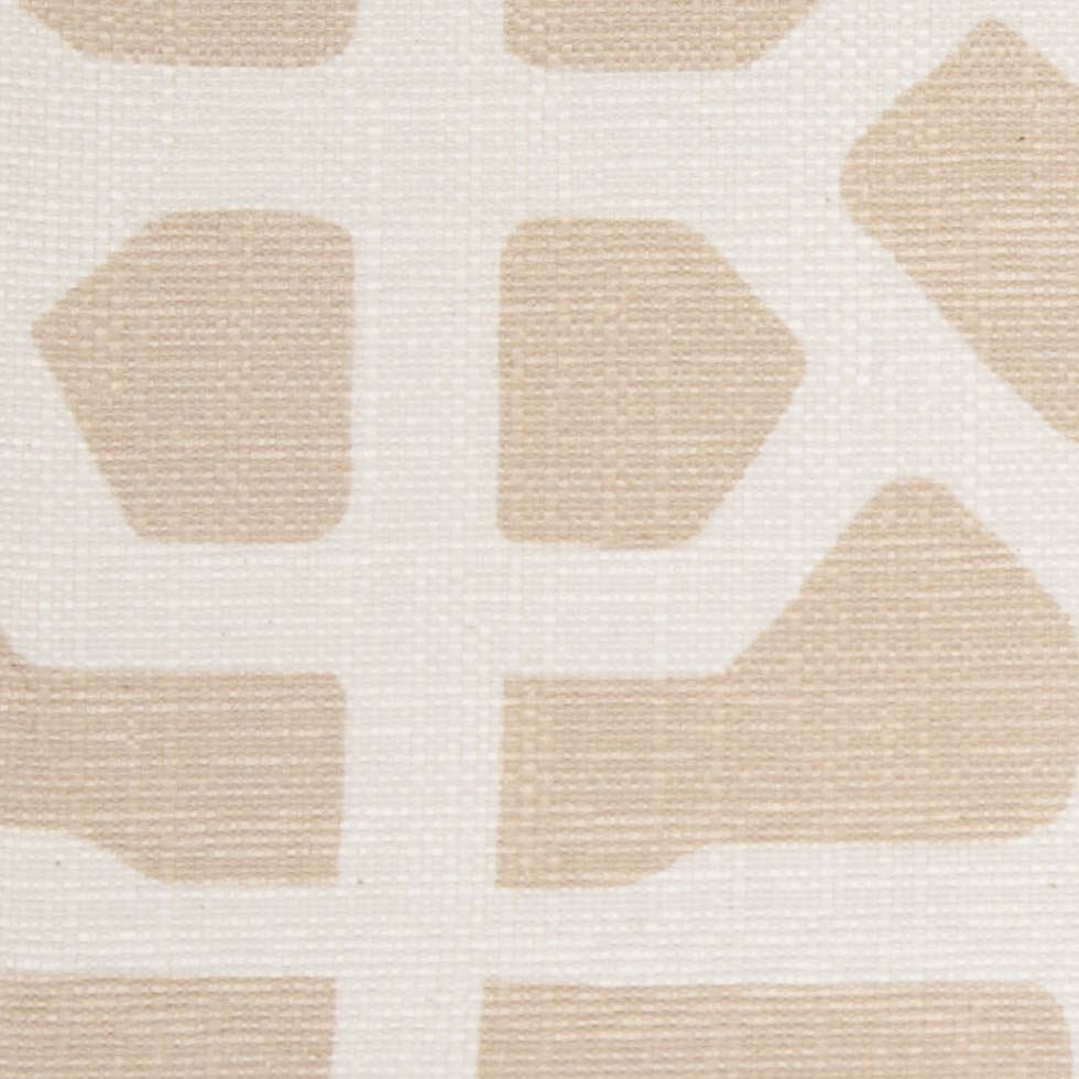 Spanish Beige/White Geometric Poly/Cotton Canvas - Detail Spanish Beige/White Geometric Poly/Cotton Canvas - Detail