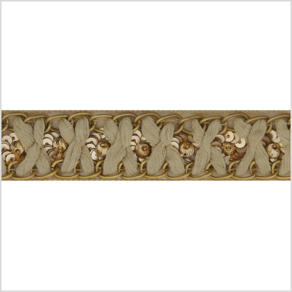 1.125 Gold Sequined Rhinestone Trim 1.125 Gold Sequined Rhinestone Trim
