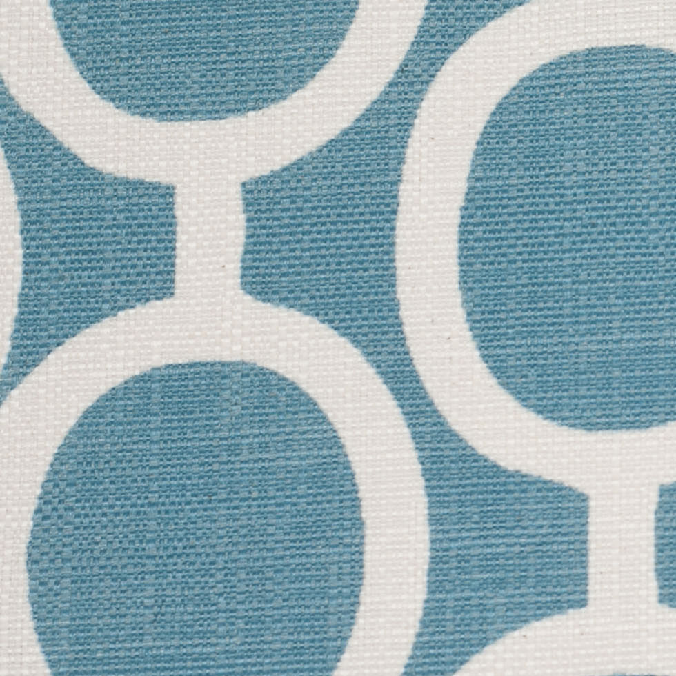 Spanish Blue/White Geometric Poly/Cotton Canvas - Detail Spanish Blue/White Geometric Poly/Cotton Canvas - Detail