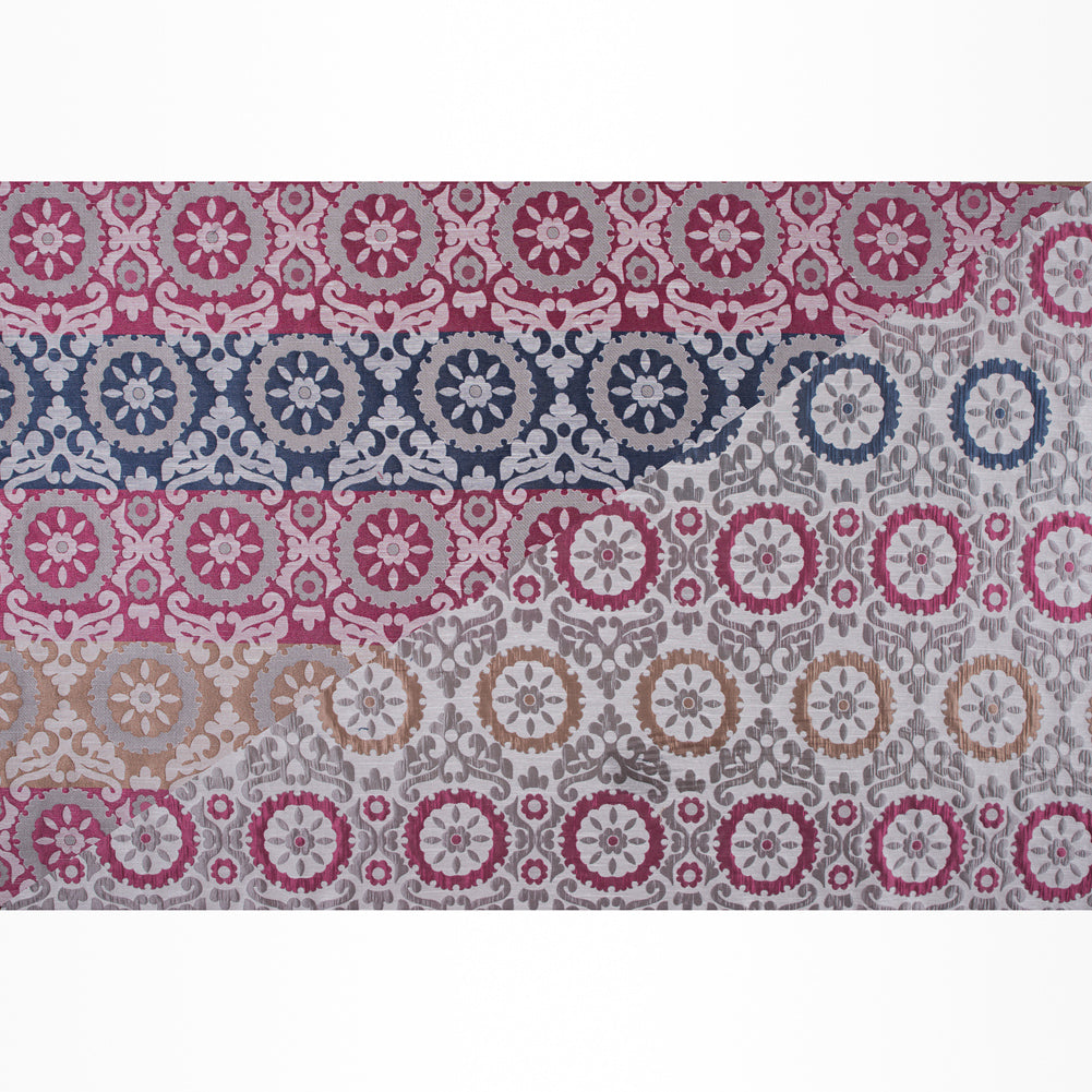 Gray and Pink Floral Brocade Full Gray and Pink Floral Brocade Full