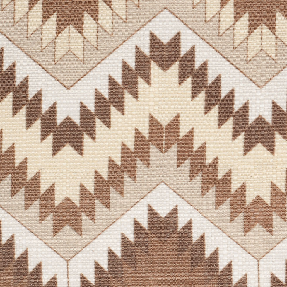 Spanish Beige/Brown Geometric Poly/Cotton Canvas - Detail Spanish Beige/Brown Geometric Poly/Cotton Canvas - Detail