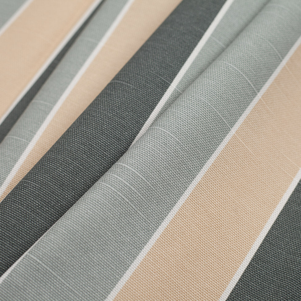 Spanish Gray-1 Striped Poly-Cotton Woven - Folded Spanish Gray-1 Striped Poly-Cotton Woven - Folded