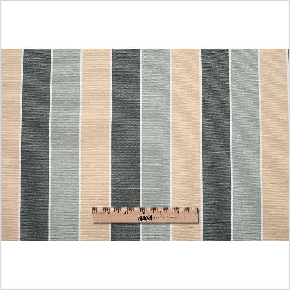 Spanish Gray-1 Striped Poly-Cotton Woven - Full Spanish Gray-1 Striped Poly-Cotton Woven - Full