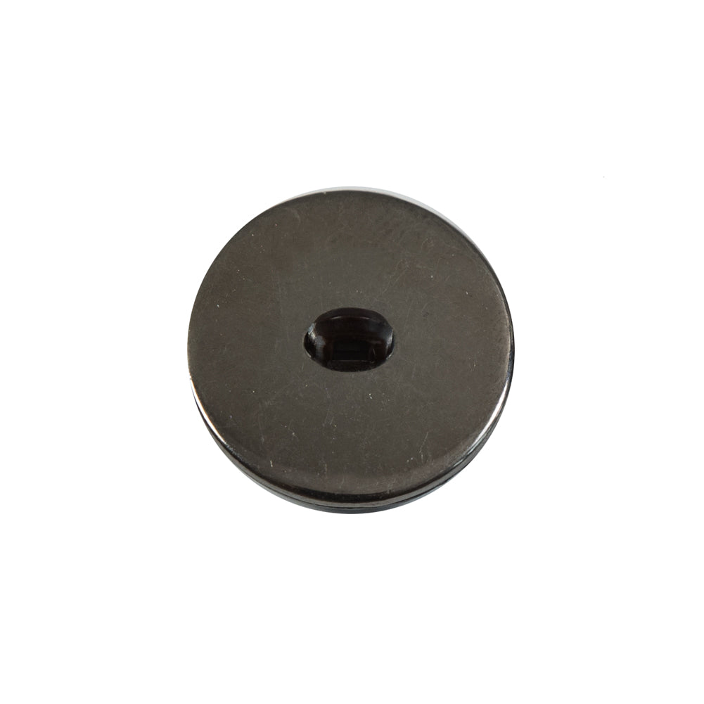 Shank Back Zamac Button - 32L/20mm - Black with Gunmetal Gray Metal Rim Detail Shank Back Zamac Button - 32L/20mm - Black with Gunmetal Gray Metal Rim Detail