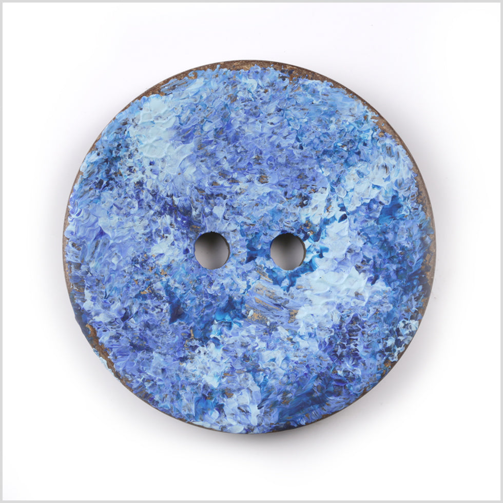 Blue Coconut Button - 36L/23mm Blue Coconut Button - 36L/23mm