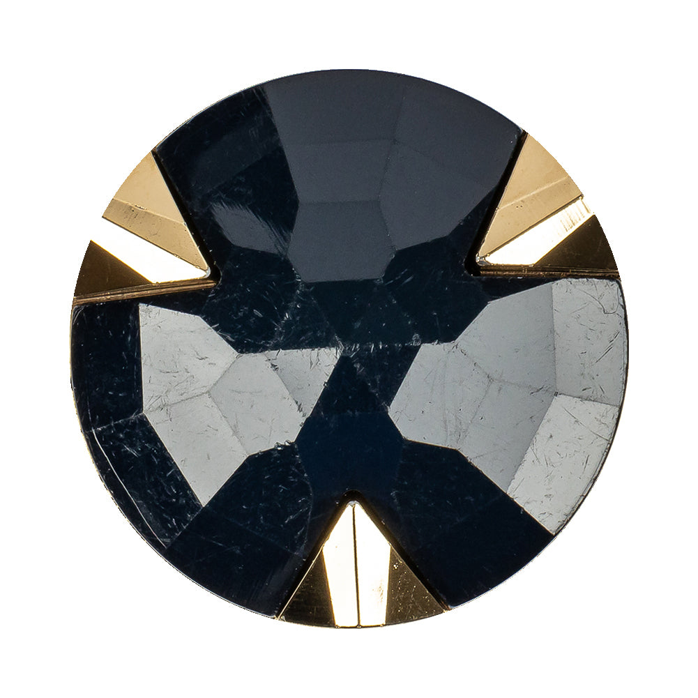 Navy/Gold Rhinestone Button - 54L/34mm Navy/Gold Rhinestone Button - 54L/34mm