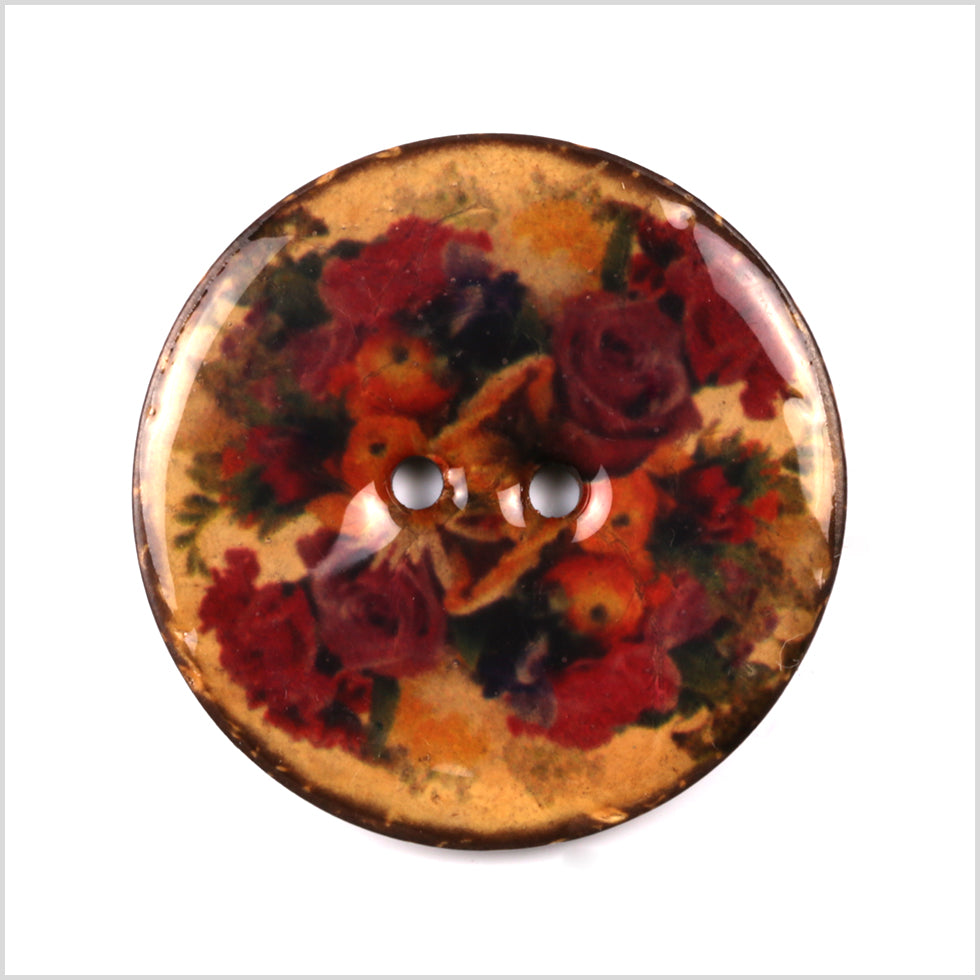 Floral Coconut Button - 28L/18mm Floral Coconut Button - 28L/18mm