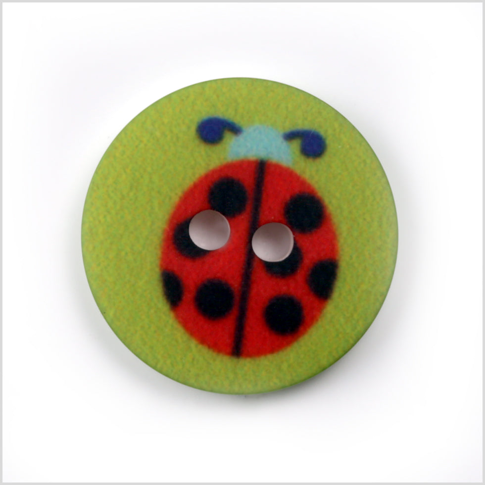 Green Kids Ladybug Button - 24L/15mm Green Kids Ladybug Button - 24L/15mm