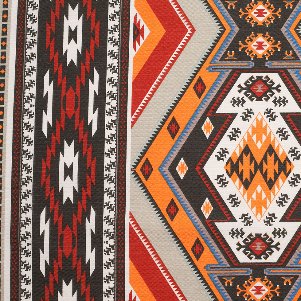 Spanish Multicolor Geometric Cotton-Polyester Print Spanish Multicolor Geometric Cotton-Polyester Print