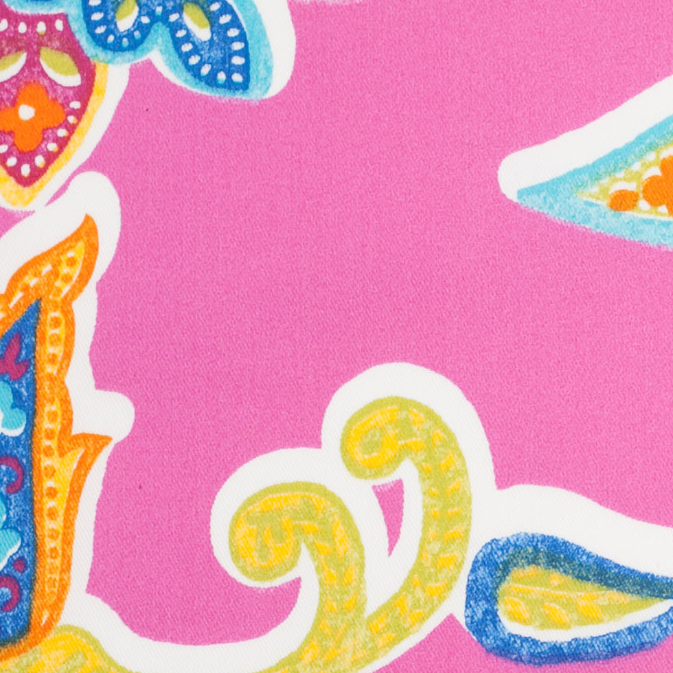 Spanish Fuchsia Floral Cotton-Polyester Print - Detail Spanish Fuchsia Floral Cotton-Polyester Print - Detail