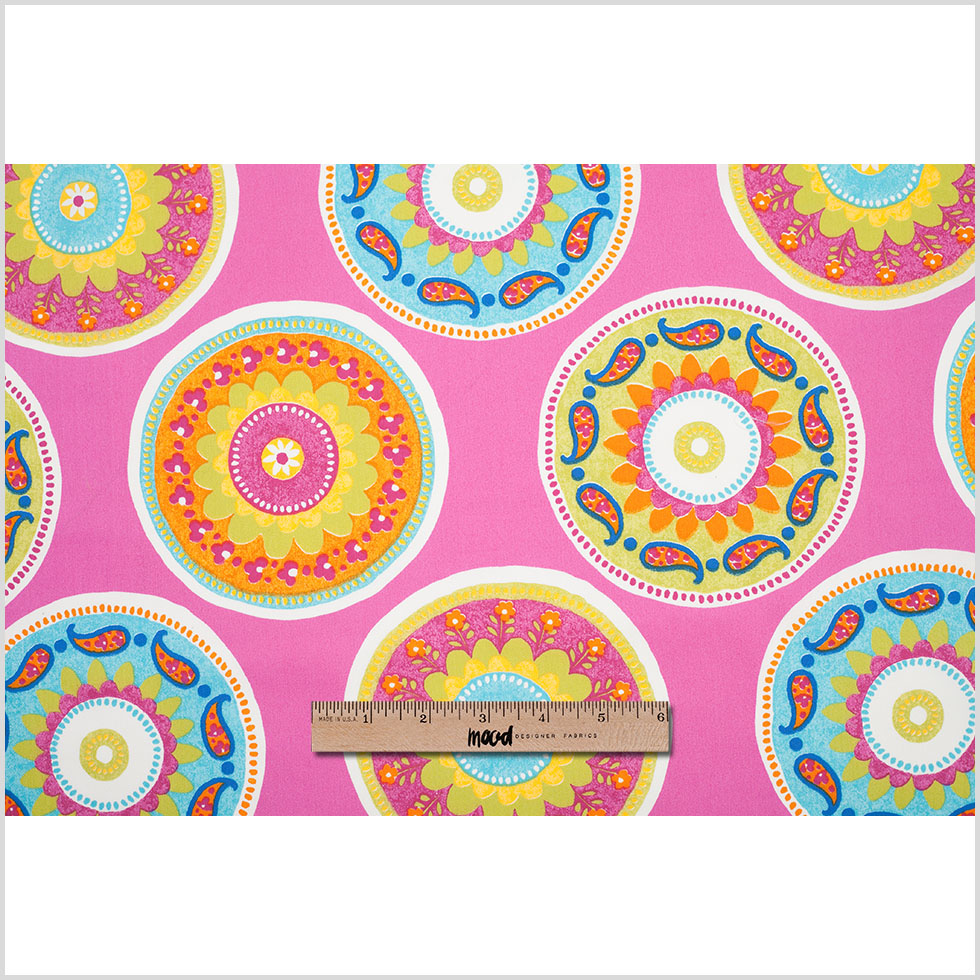 Spanish Fuchsia Medallion Cotton-Polyester Print Full Spanish Fuchsia Medallion Cotton-Polyester Print Full