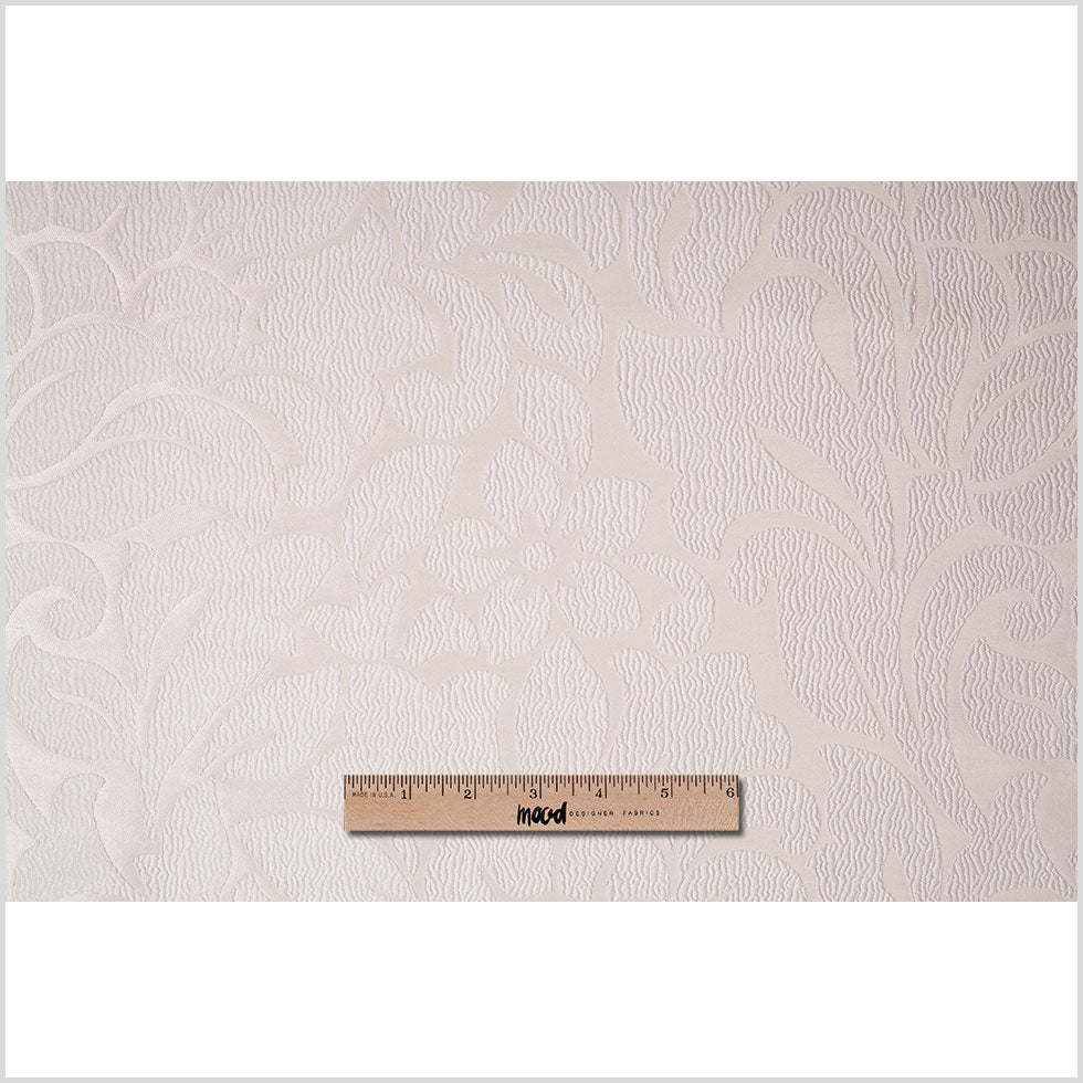 Ivory Floral Polyester Jacquard Full Ivory Floral Polyester Jacquard Full