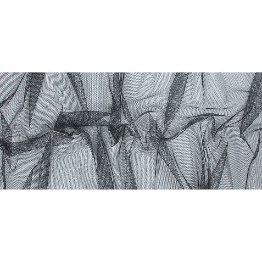 Metallic Tulle - Silver on Black Full Metallic Tulle - Silver on Black Full