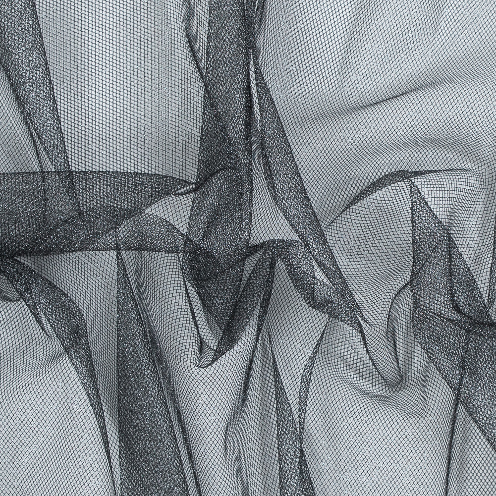 Metallic Tulle - Silver on Black Metallic Tulle - Silver on Black