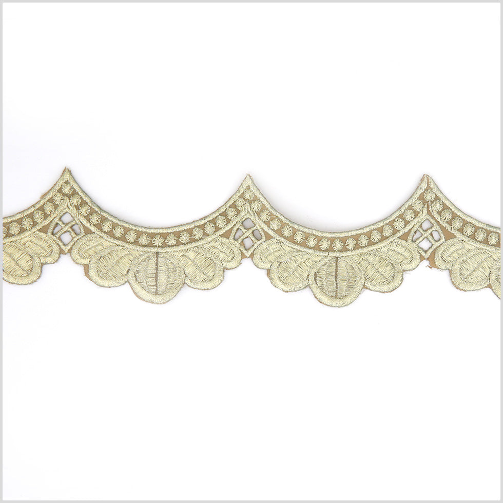 2" Metallic Gold Floral Scalloped Trim 2" Metallic Gold Floral Scalloped Trim