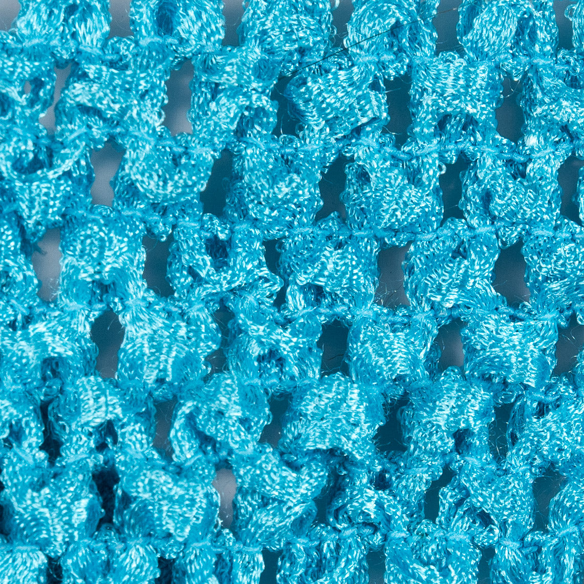 Light Blue Stretch Puckered Crochet Trim - 2 - Detail Light Blue Stretch Puckered Crochet Trim - 2 - Detail