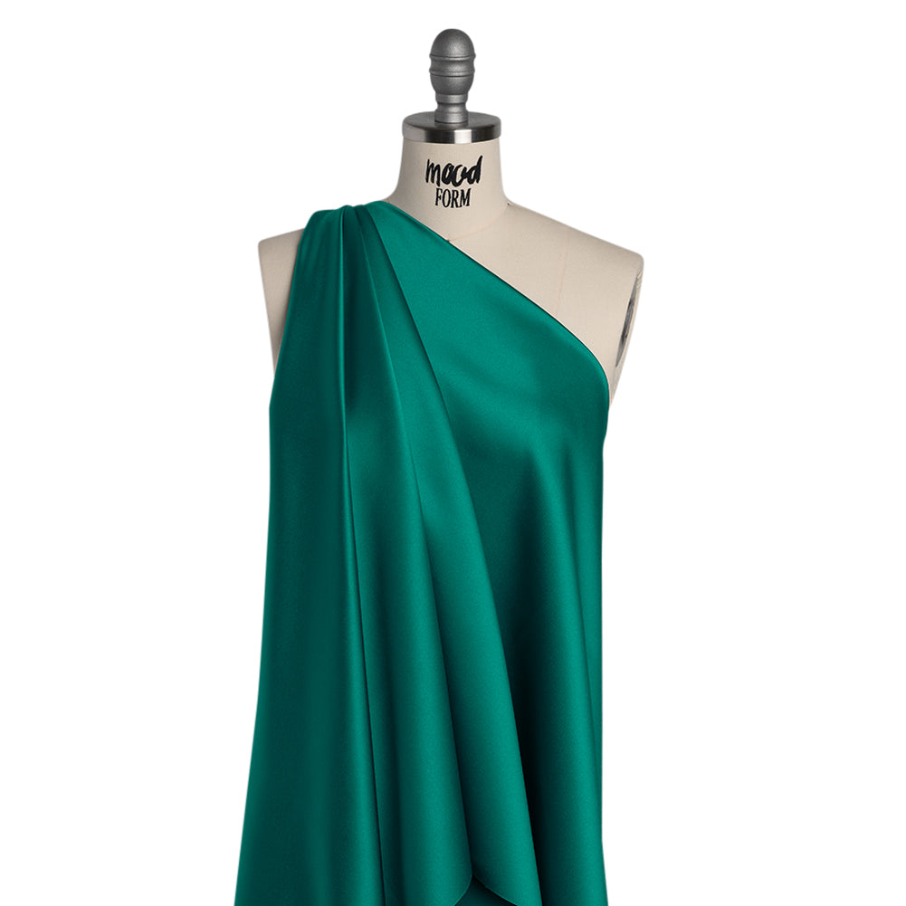 Polyester Satin - Crepe Teal - Reverie Collection - Drape Polyester Satin - Crepe Teal - Reverie Collection - Drape