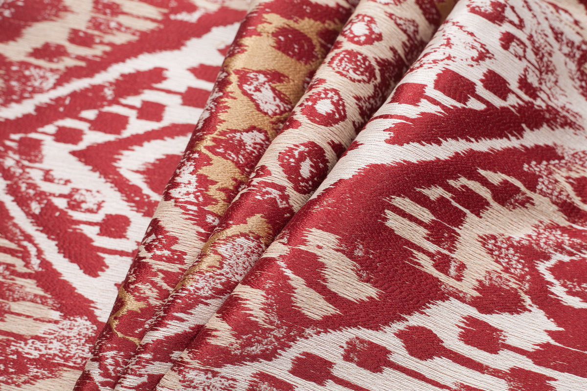 Turkish Fire Ikat Polyester Woven - Folded Turkish Fire Ikat Polyester Woven - Folded