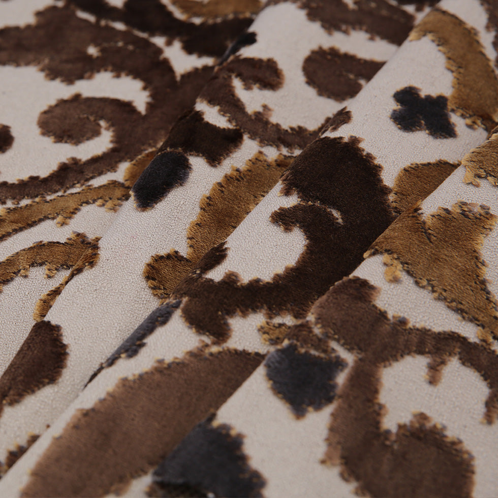 Earth Swirls Cut Polyester Blended Velvet - Folded Earth Swirls Cut Polyester Blended Velvet - Folded