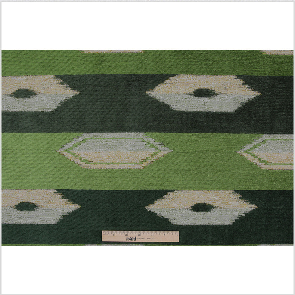 Moss Green Geometric Cut Polyester Blended Velvet - Full Moss Green Geometric Cut Polyester Blended Velvet - Full