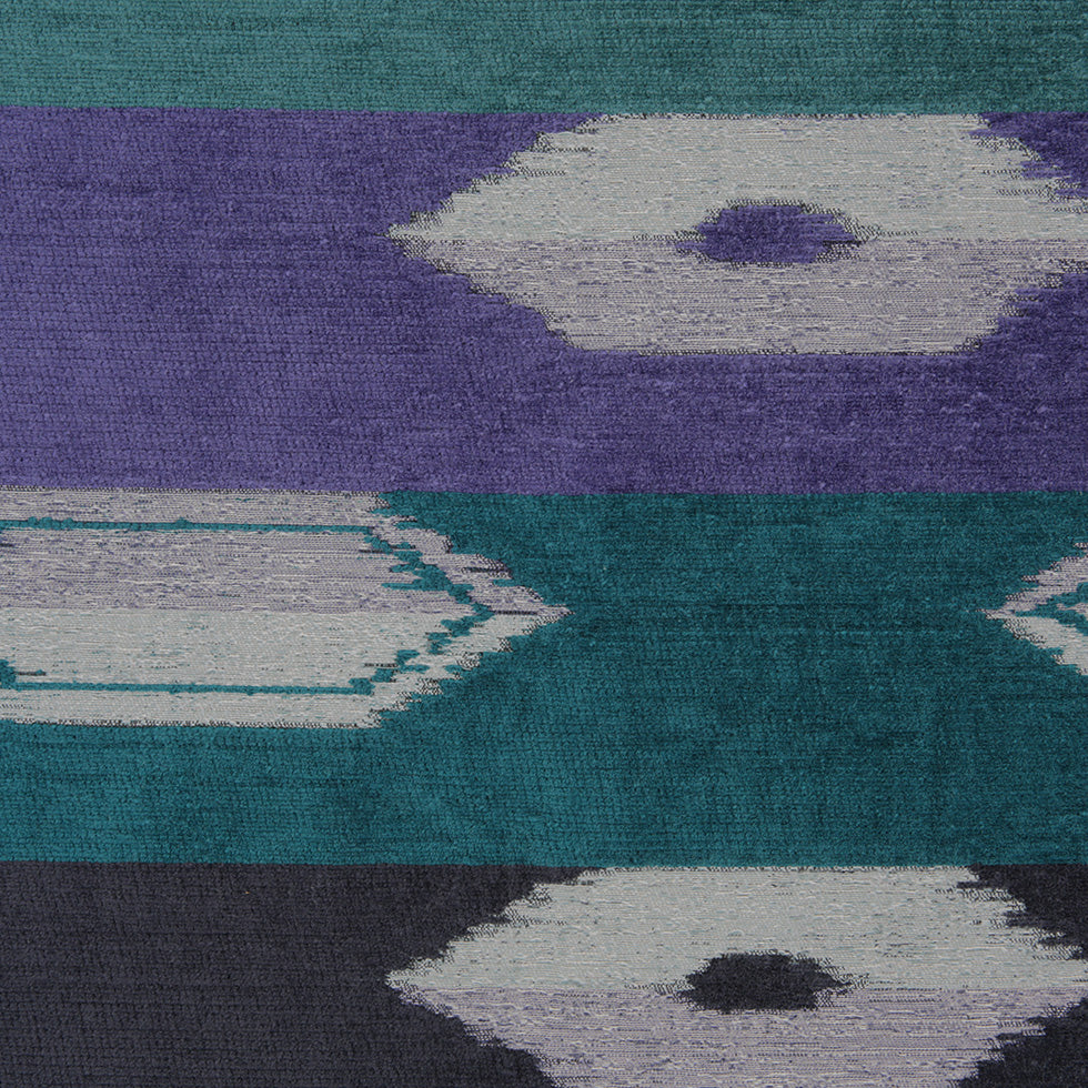 Marine Blue Geometric Cut Polyester Blended Velvet Marine Blue Geometric Cut Polyester Blended Velvet