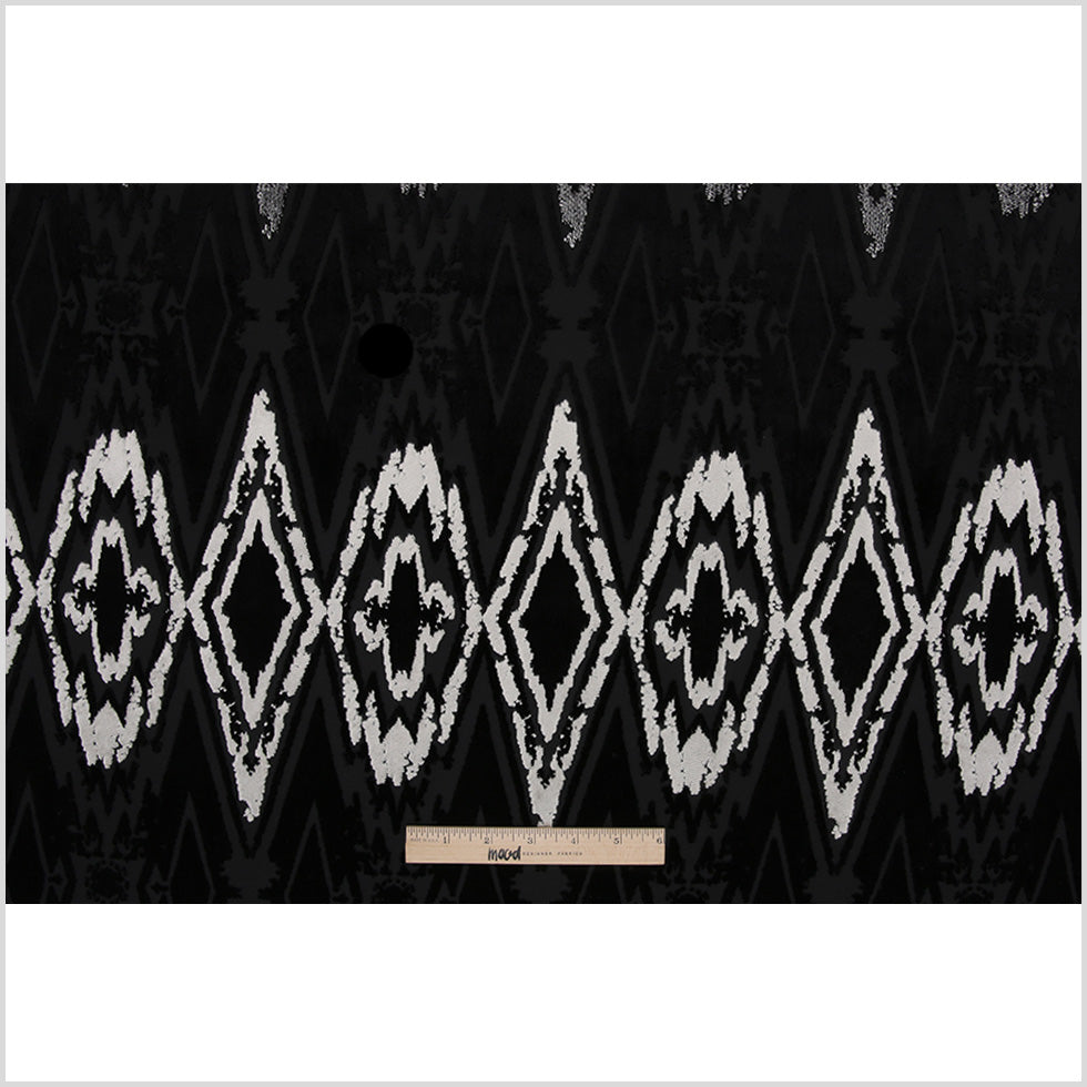 Jet Black Laser Cut Geometric Velvet - Full Jet Black Laser Cut Geometric Velvet - Full