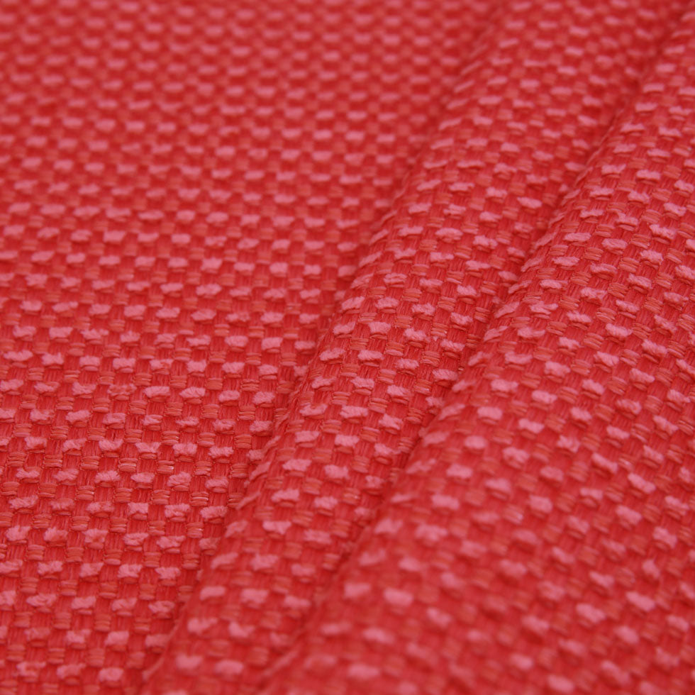 Tomato Red Novelty Basketweave Upholstery Fabric - Folded Tomato Red Novelty Basketweave Upholstery Fabric - Folded