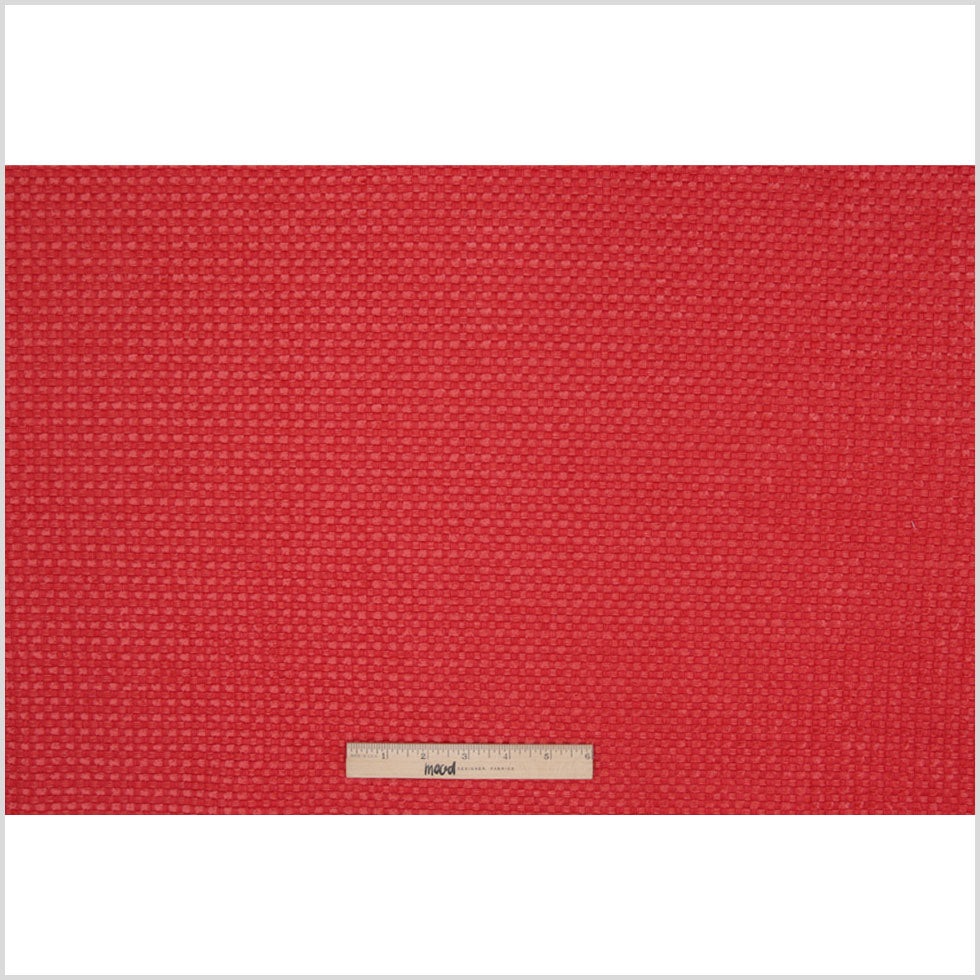 Tomato Red Novelty Basketweave Upholstery Fabric - Full Tomato Red Novelty Basketweave Upholstery Fabric - Full