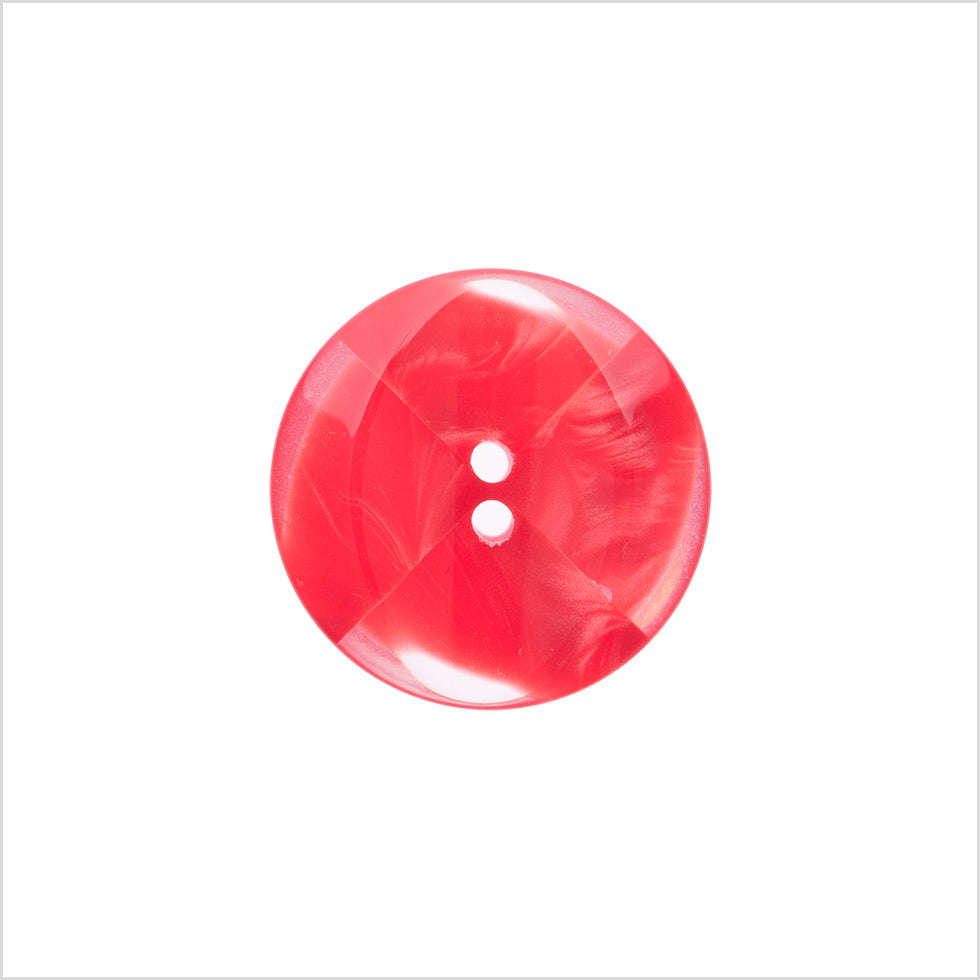 Italian Red Semi-Clear Plastic Button - 28L/18mm Italian Red Semi-Clear Plastic Button - 28L/18mm