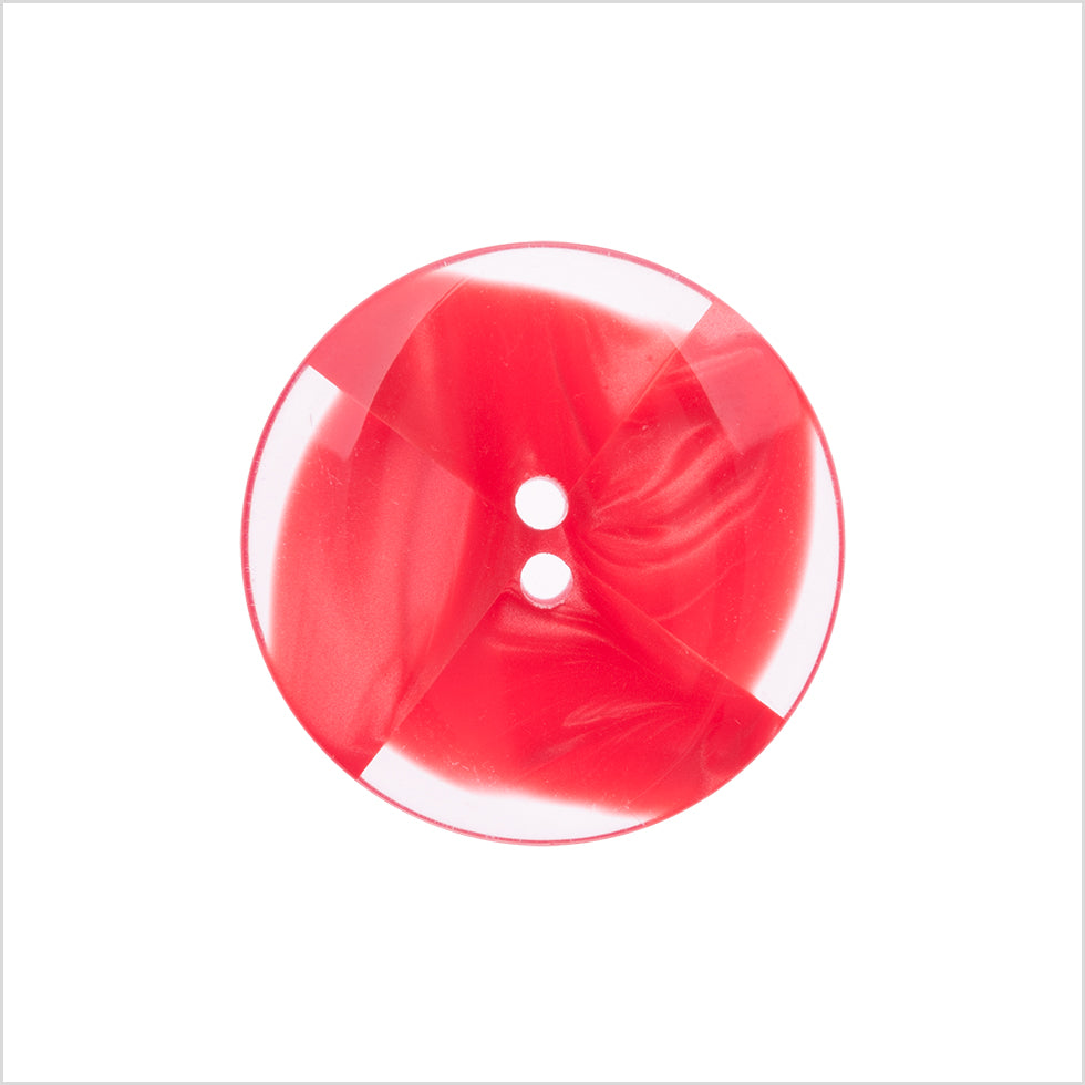 Italian Red Semi-Clear Plastic Button - 36L/23mm Italian Red Semi-Clear Plastic Button - 36L/23mm