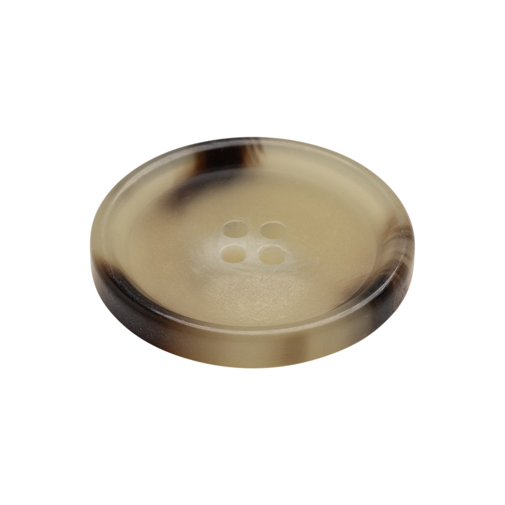 Italian Shiny Beige Rimmed 4-Hole Button - 40L/25.5mm Folded Italian Shiny Beige Rimmed 4-Hole Button - 40L/25.5mm Folded