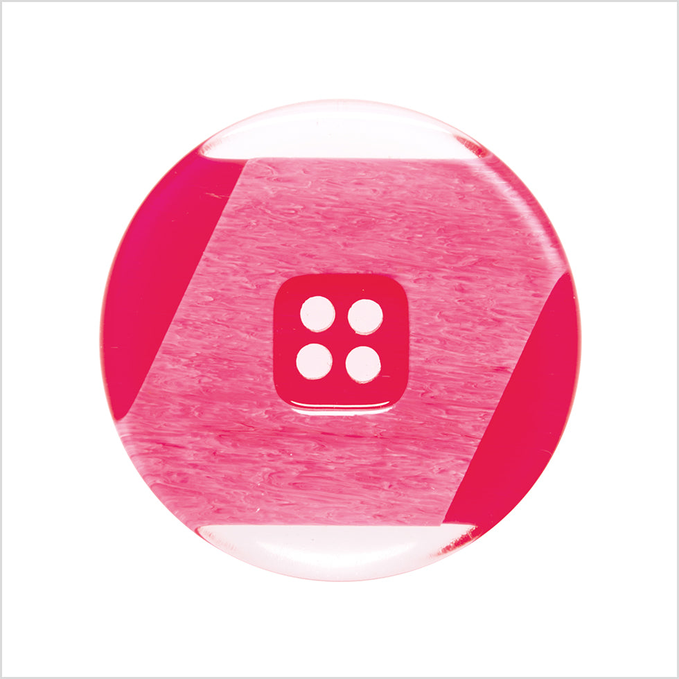Italian Red Semi-Clear Plastic Button - 44L/28mm Italian Red Semi-Clear Plastic Button - 44L/28mm