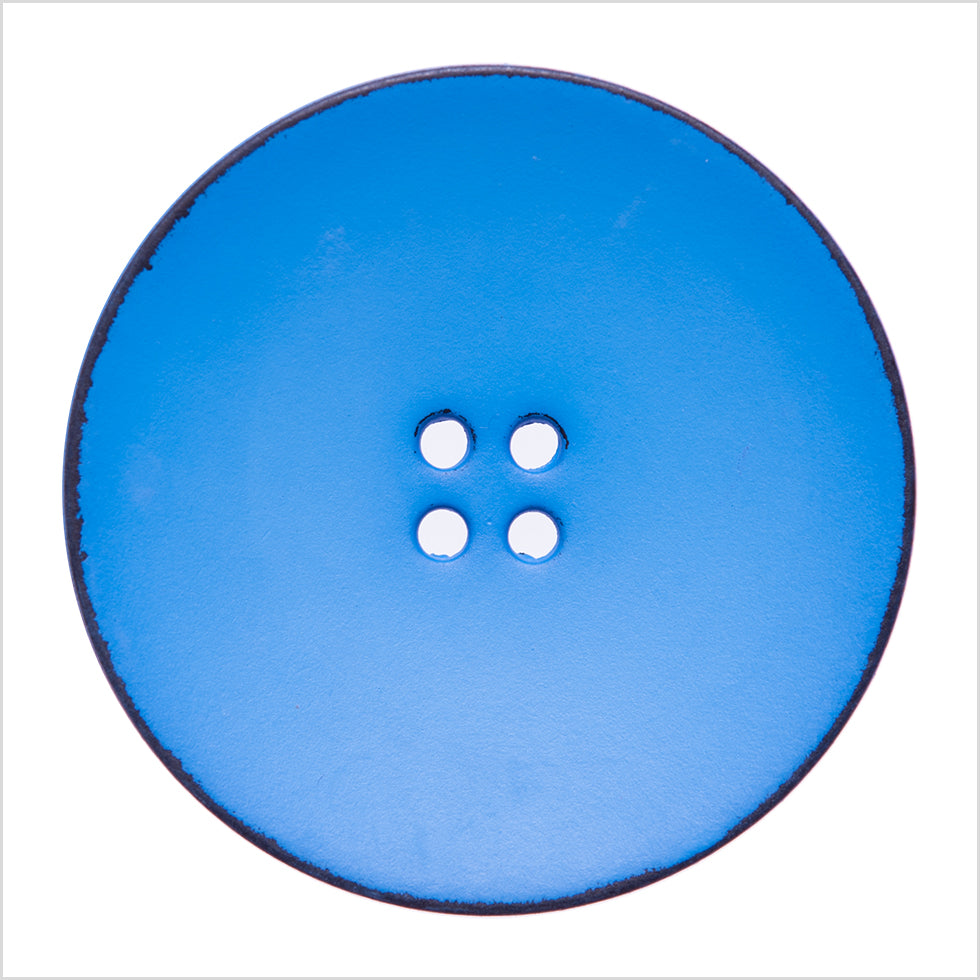 Italian Blue 4-Hole Plastic Button - 54L/34mm Italian Blue 4-Hole Plastic Button - 54L/34mm