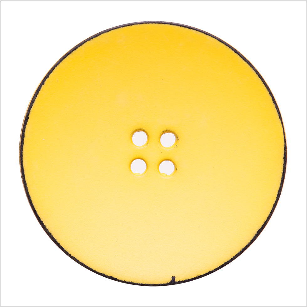 Italian Yellow 4-Hole Plastic Button - 54L/34mm Italian Yellow 4-Hole Plastic Button - 54L/34mm