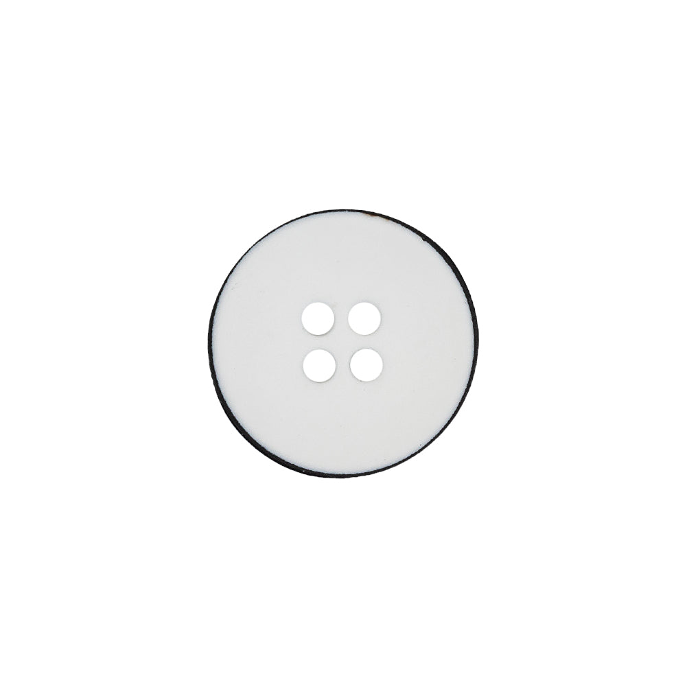 Italian White 4-Hole Plastic Button - 24L/15mm Italian White 4-Hole Plastic Button - 24L/15mm