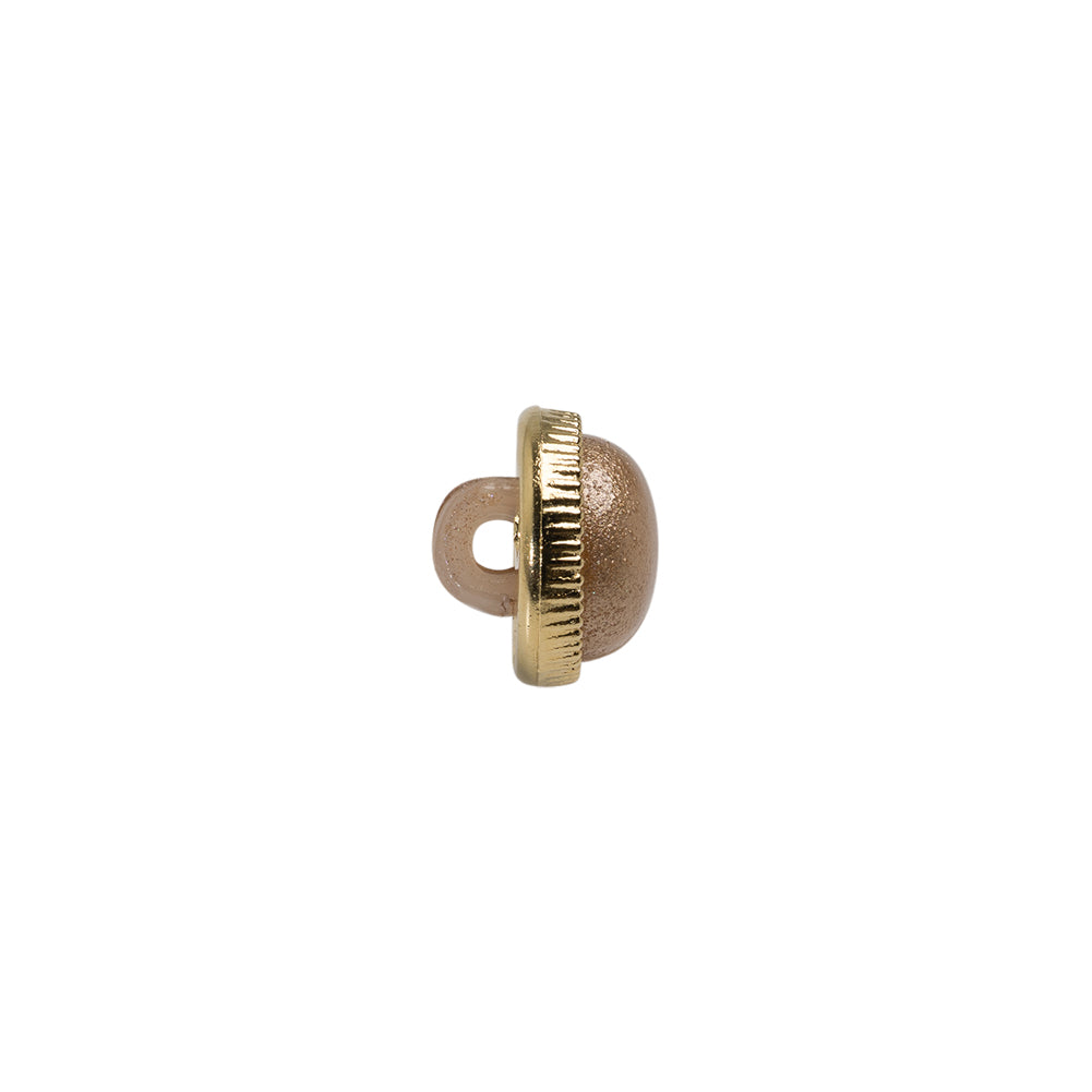Italian Brown/Gold Shank Back Button - 16L/10mm Folded Italian Brown/Gold Shank Back Button - 16L/10mm Folded