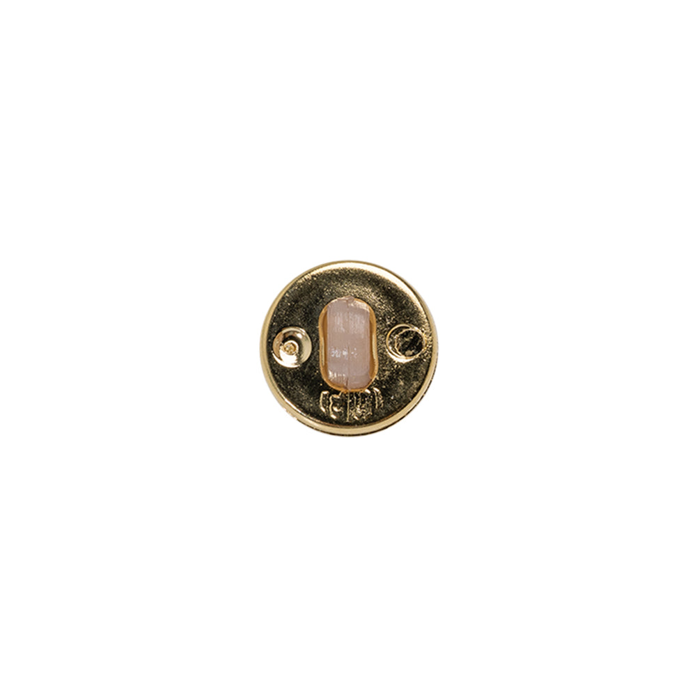 Italian Brown/Gold Shank Back Button - 16L/10mm Detail Italian Brown/Gold Shank Back Button - 16L/10mm Detail