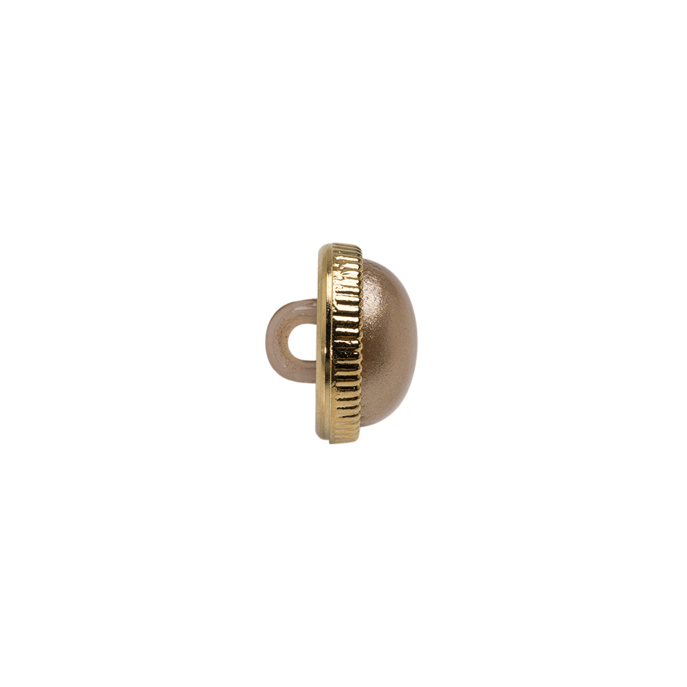 Italian Brown/Gold Shank Back Button - 18L/11.5mm Folded Italian Brown/Gold Shank Back Button - 18L/11.5mm Folded