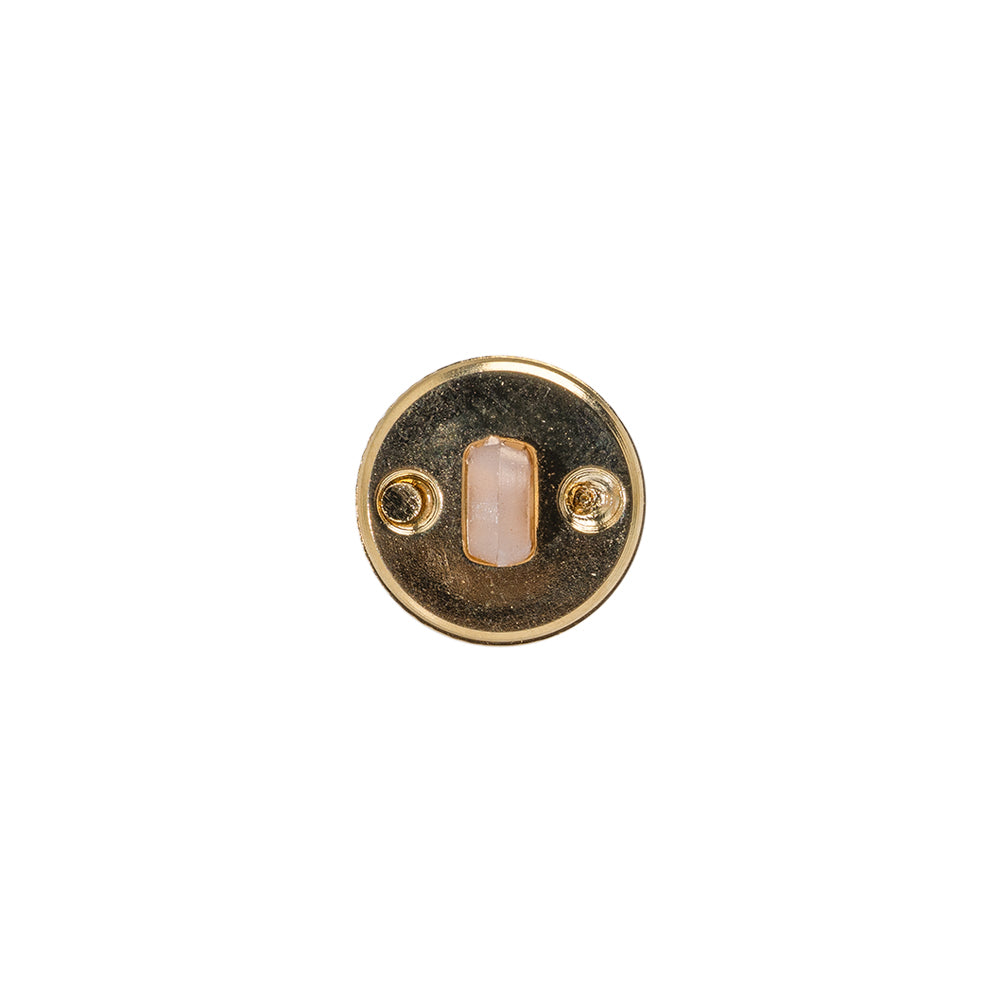 Italian Brown/Gold Shank Back Button - 18L/11.5mm Detail Italian Brown/Gold Shank Back Button - 18L/11.5mm Detail