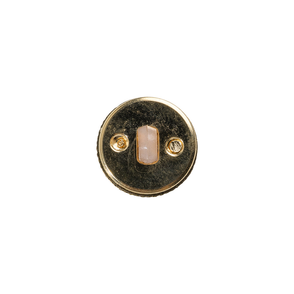 Italian Brown and Gold Edged Shank Back Button - 20L/12.5mm Detail Italian Brown and Gold Edged Shank Back Button - 20L/12.5mm Detail