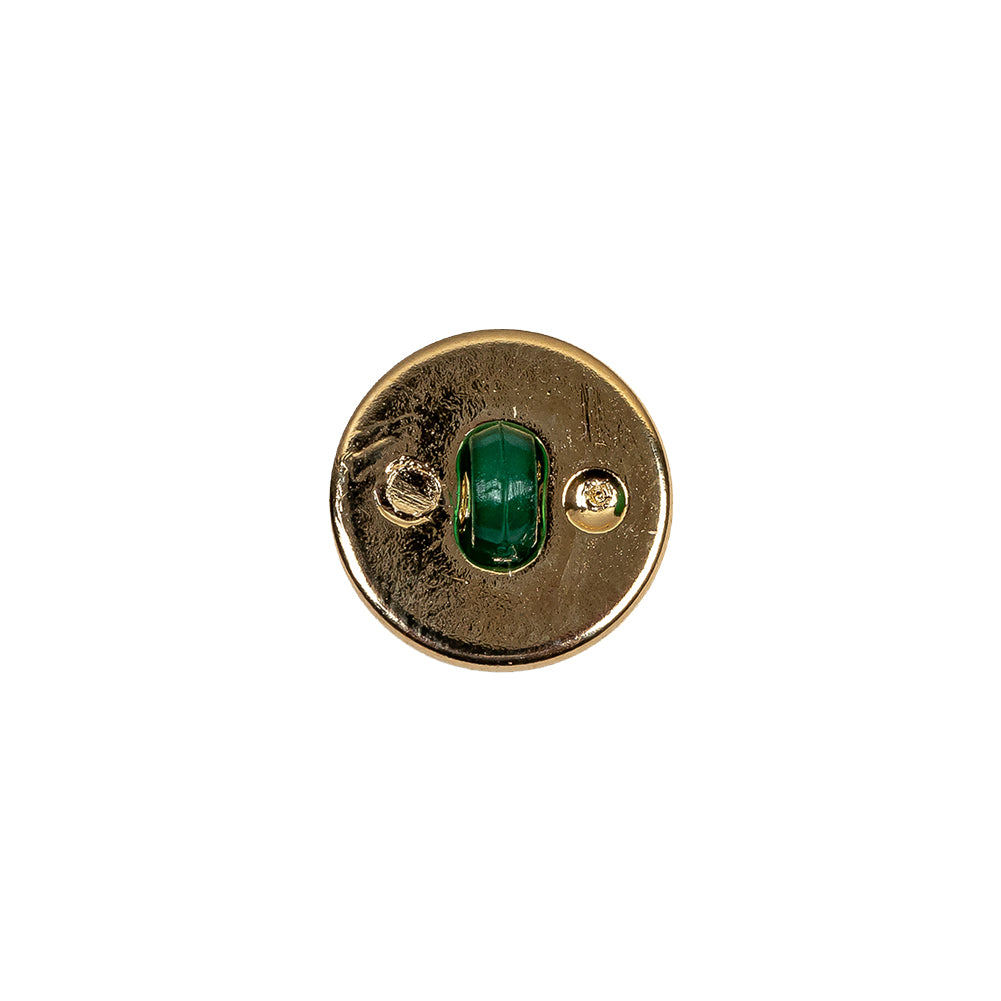 Italian Green and Gold Edged Shank Back Button - 20L/12.5mm - Detail Italian Green and Gold Edged Shank Back Button - 20L/12.5mm - Detail