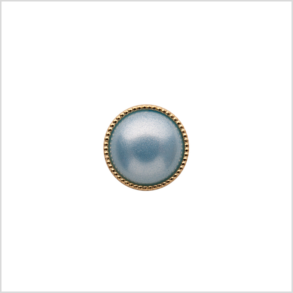 Italian Light Blue/Gold Shank Back Button - 16L/10mm Italian Light Blue/Gold Shank Back Button - 16L/10mm