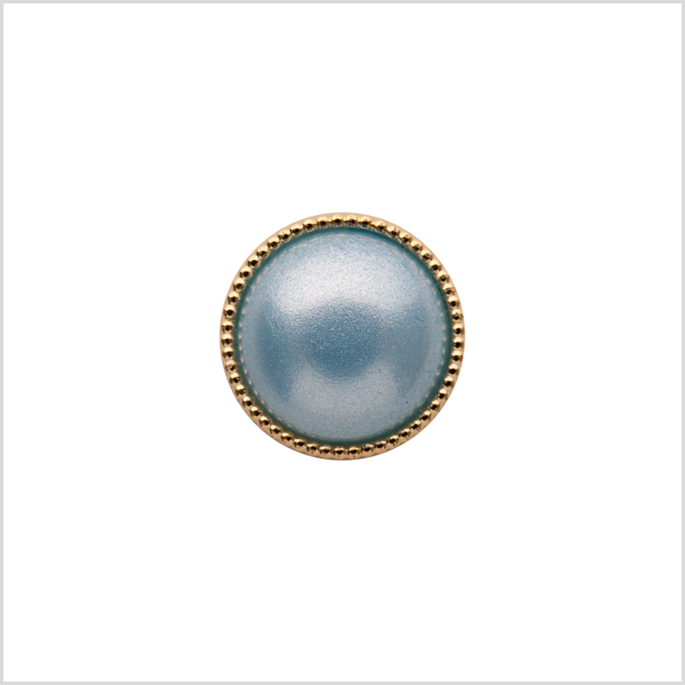 Italian Light Blue/Gold Shank Back Button - 20l/12mm Italian Light Blue/Gold Shank Back Button - 20l/12mm
