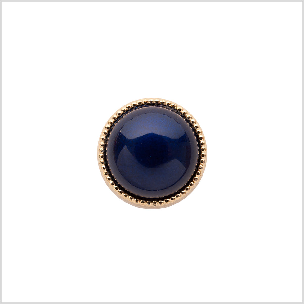 Italian Navy and Gold Edged Shank Back Button - 20L/12.5mm Italian Navy and Gold Edged Shank Back Button - 20L/12.5mm
