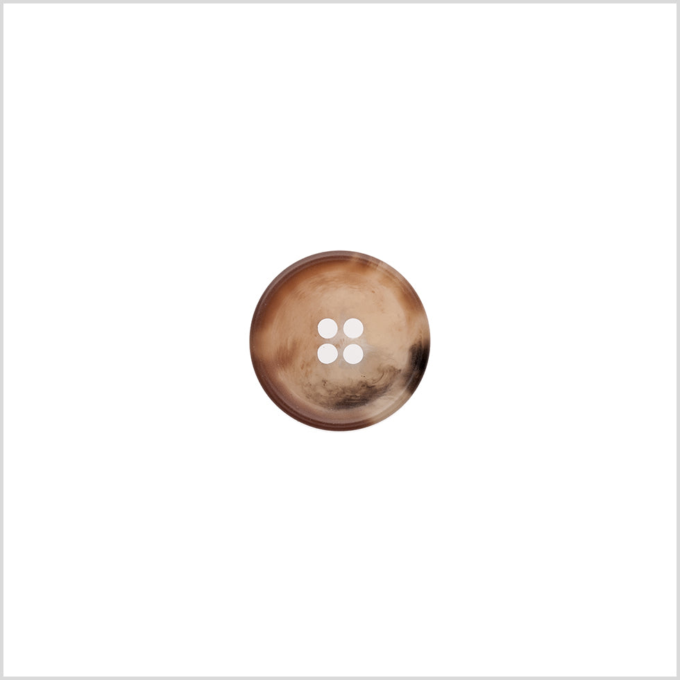 Italian Matte Light Brown Rimmed 4-Hole Button - 24L/15mm Italian Matte Light Brown Rimmed 4-Hole Button - 24L/15mm