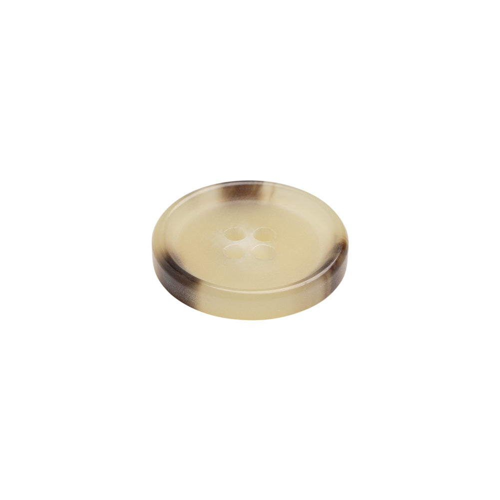 Italian Matte Beige Rimmed 4-Hole Button - 24L/15mm Folded Italian Matte Beige Rimmed 4-Hole Button - 24L/15mm Folded
