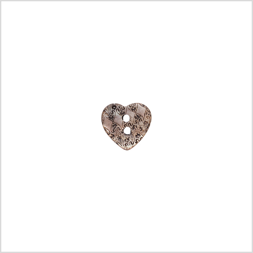 Italian Silver Heart-Shaped Shell Button - 18L/11.5mm Italian Silver Heart-Shaped Shell Button - 18L/11.5mm